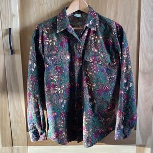 MUST GO Vintage Lady Footlocker Colourful Floral Button Up Shirt